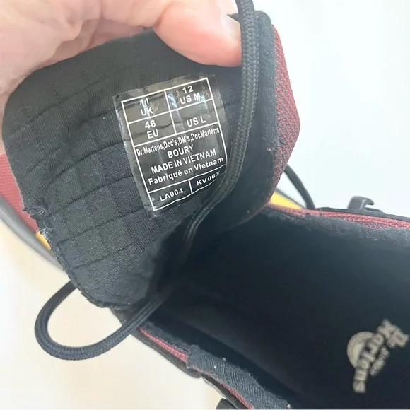 Dr. Martens Boury Warmwair Contrast Nylon Leather Casual Boots BLACK Tan Sz 12 - Picture 5 of 14